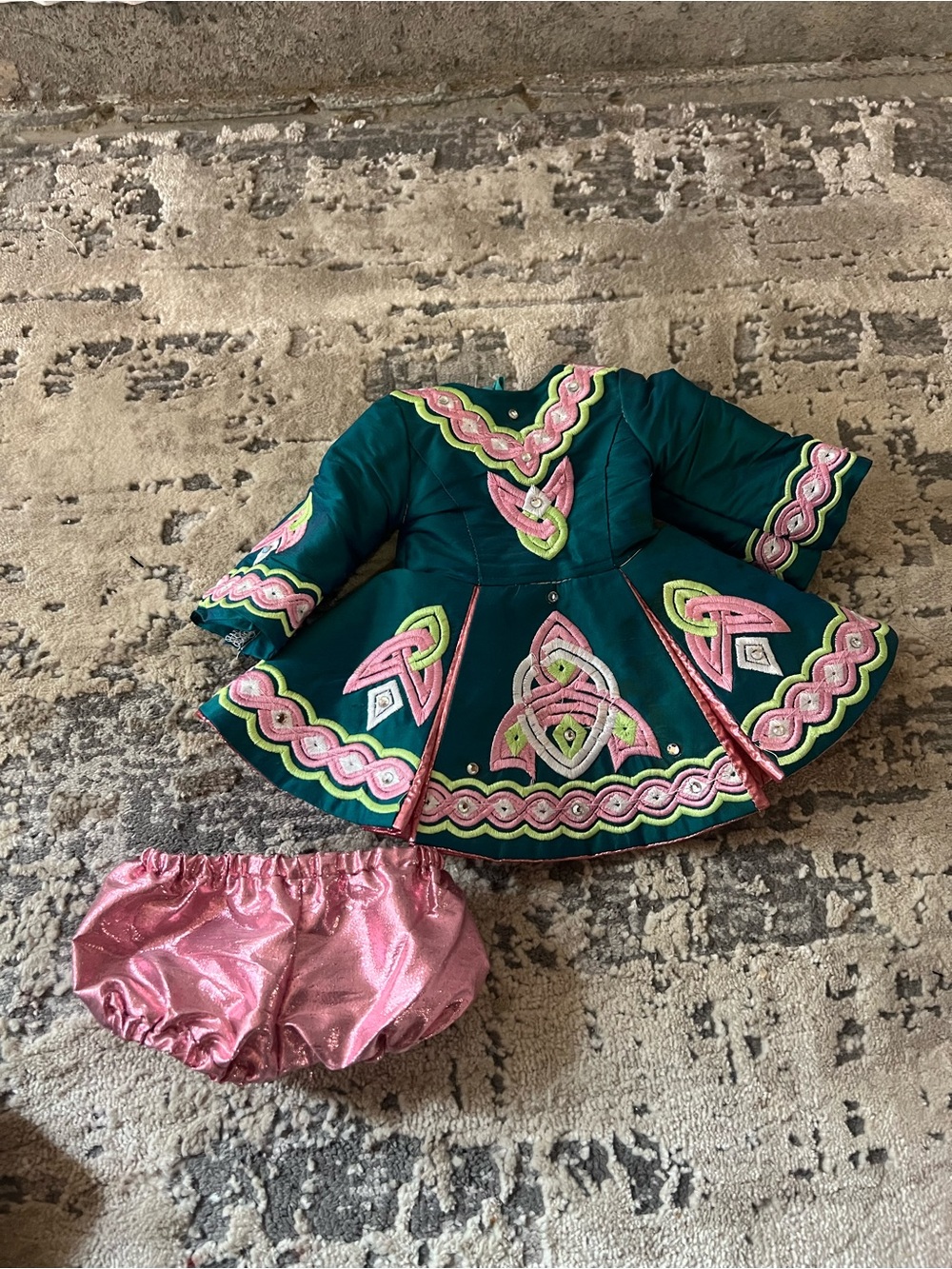 Irish Green Dance Solo Dress for 18" Dolls - Picture 1 of 4